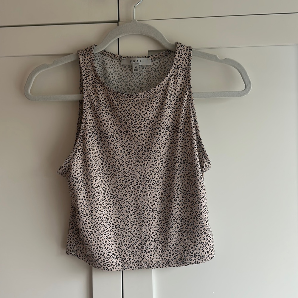 Cheetah Print Crop Tank Top